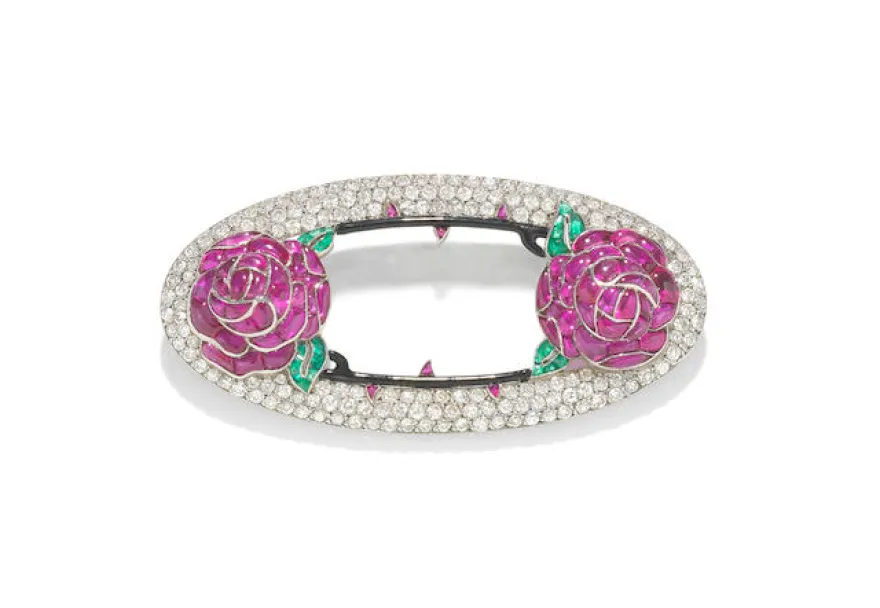  Broche roses Lacloche